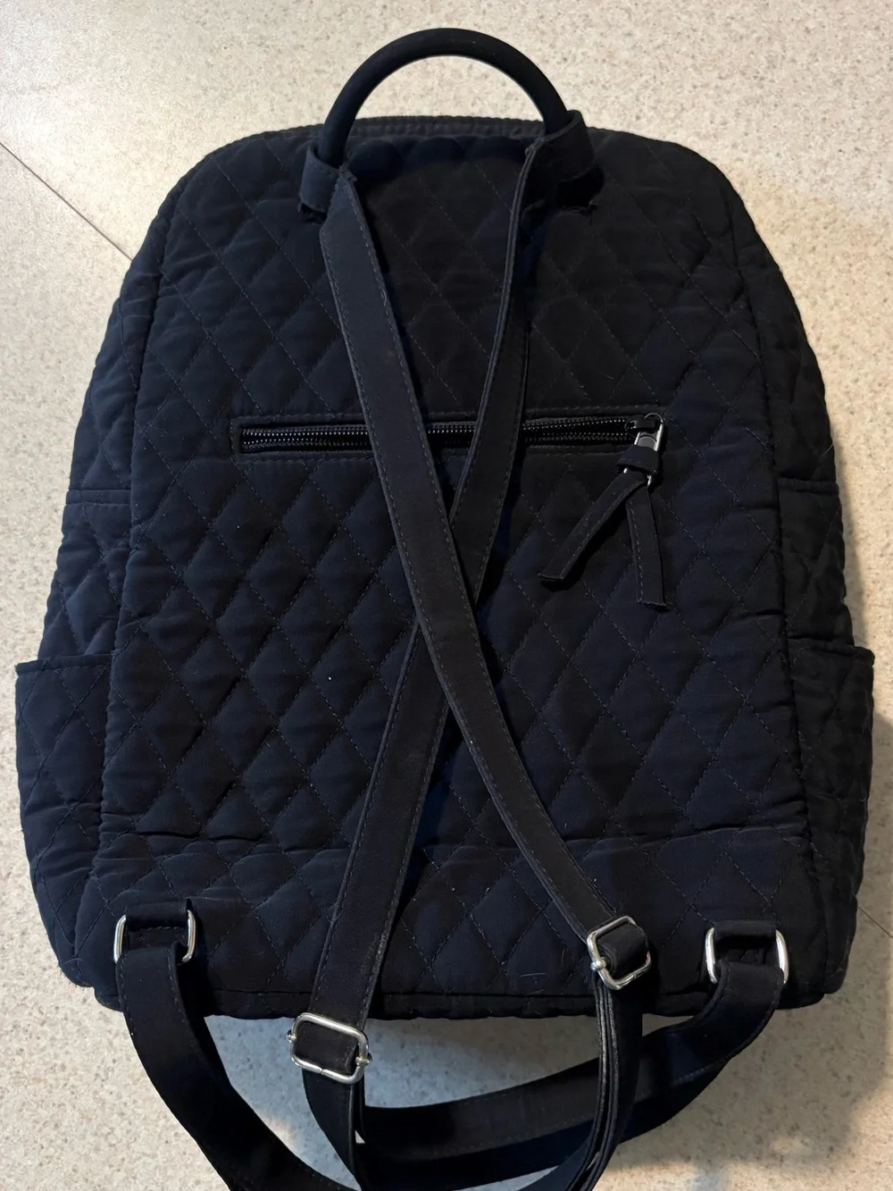 Vera Bradley Black Quilted Logo Interior